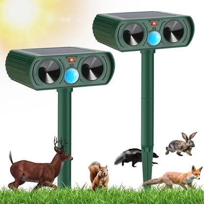 Solar Ultrasonic Animal Repeller – Waterproof Outdoor Deterrent for Cats, Dogs, Snakes, Birds & More