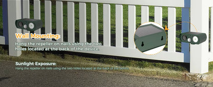 Solar Ultrasonic Animal Repeller – Waterproof Outdoor Deterrent for Cats, Dogs, Snakes, Birds & More